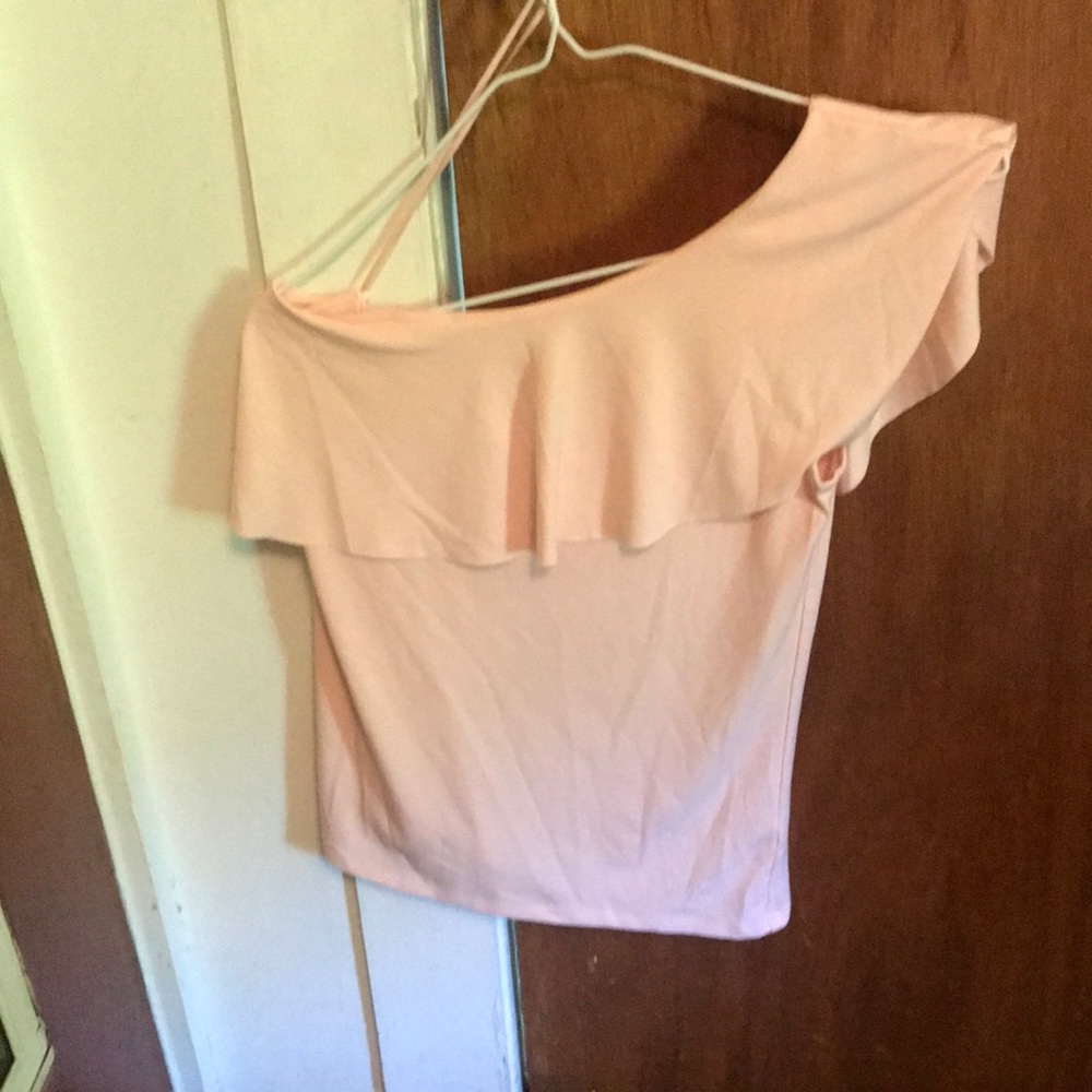 Pink one-shoulder tank